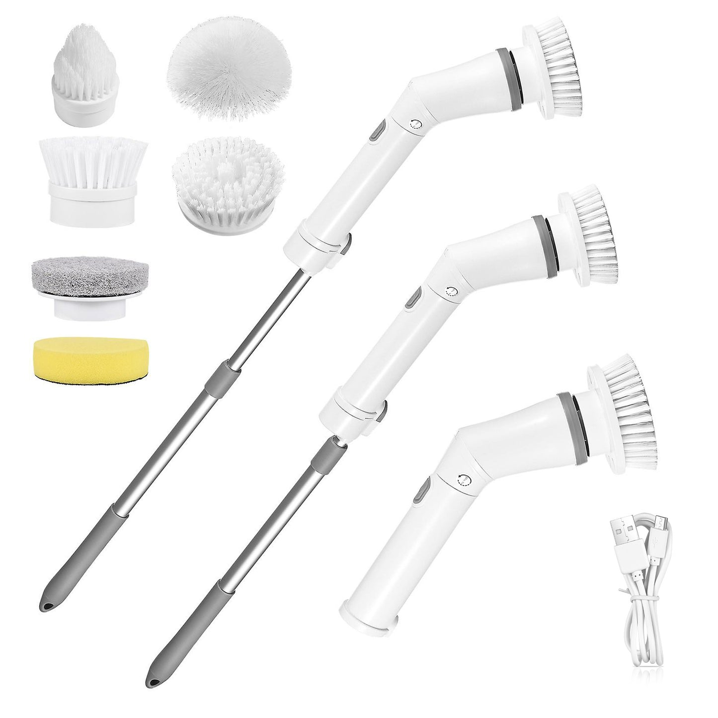 Electric Spin Scrubber Pro™ – Cordless Telescopic Cleaning Brush (6 Heads)