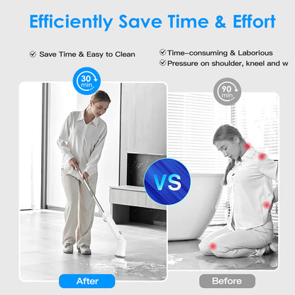 Electric Spin Scrubber Pro™ – Cordless Telescopic Cleaning Brush (6 Heads)